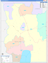 Bear Lake County, ID Wall Map Color Cast Style 2024